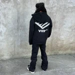 Black Zip Up Logo Hoodie