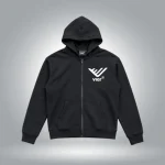 Black Zip Up Logo Hoodie