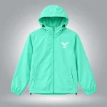 Mint Green Zip-Up Logo Hoodie