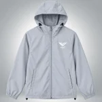 Gray Zip Up Logo Hoodie