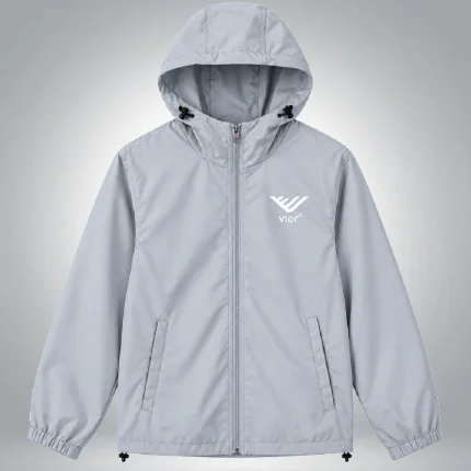 Gray Zip Up Logo Hoodie