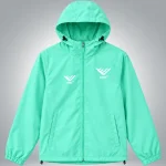 Mint Green Zip Up Logo Hoodie