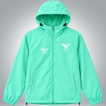 Mint Green Zip Up Logo Hoodie