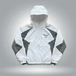Silver Drift Zip-Up Logo Hoodie