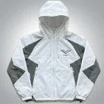 Silver Drift Zip Up Logo Hoodie