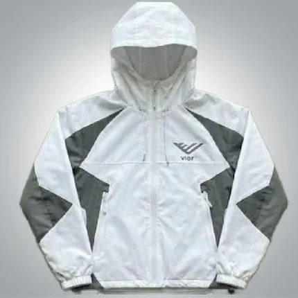 Silver Drift Zip Up Logo Hoodie