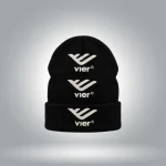 Triple Logo Black Beanie