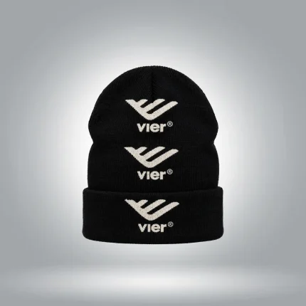 Triple Logo Black Beanie